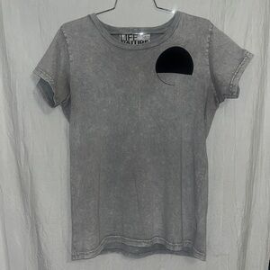 FREECITY GOLDEN LINE SHORT-SLEEVE TEE in Gray White Wash 🌵 Small